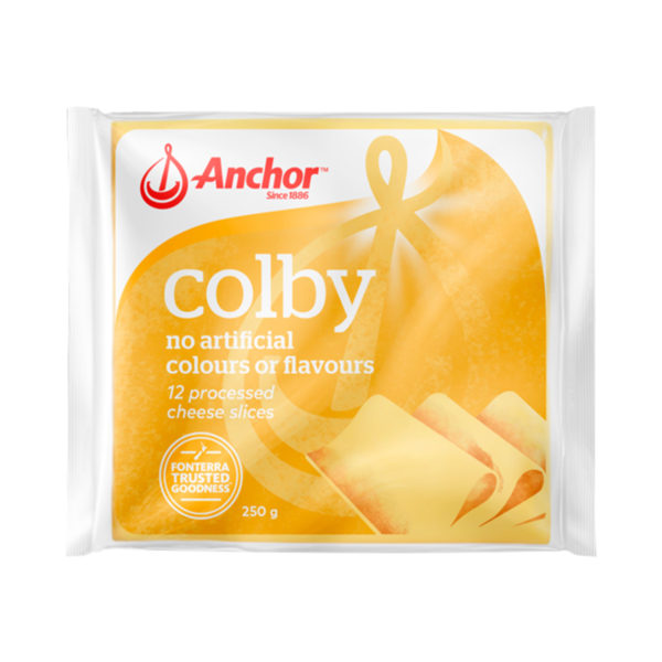 Anchor Colby Slice Cheese 12s 250g