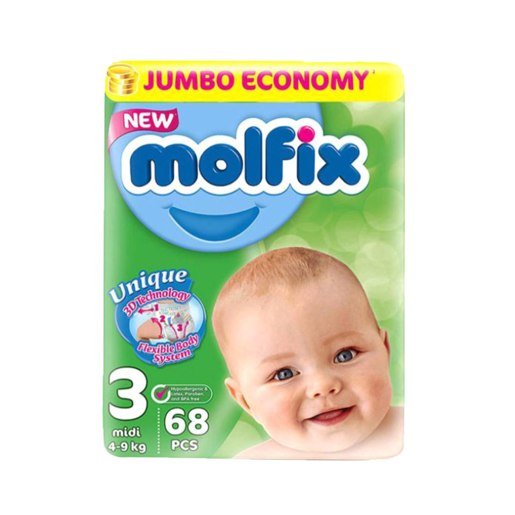 Molfix MEDIUM Diaper Jumbo Pack 68's RB Patel Group