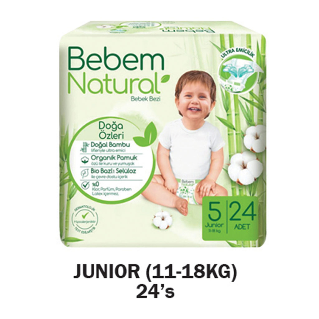 Bebem Natural Diaper Junior 1118kg 24s RB Patel Group