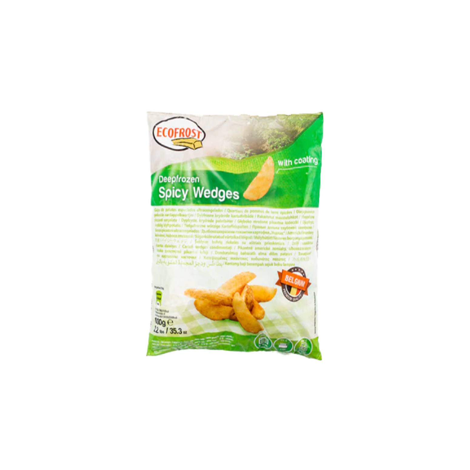 Ecofrost Potato Spicy Wedges 1KG Ecofrost Potato Spicy Wedges 1KG