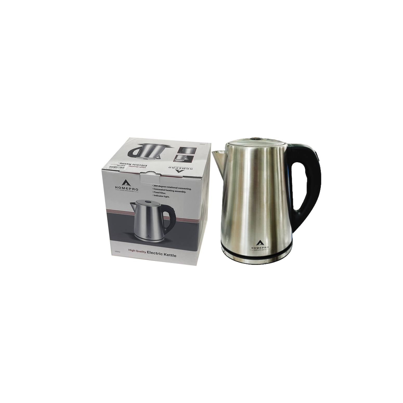 HomePro Electric Kettle 1.8L Stainless Steel Body - 32511038011 HOMEPRO Electric Kettle S/S 1.8L #3251103811