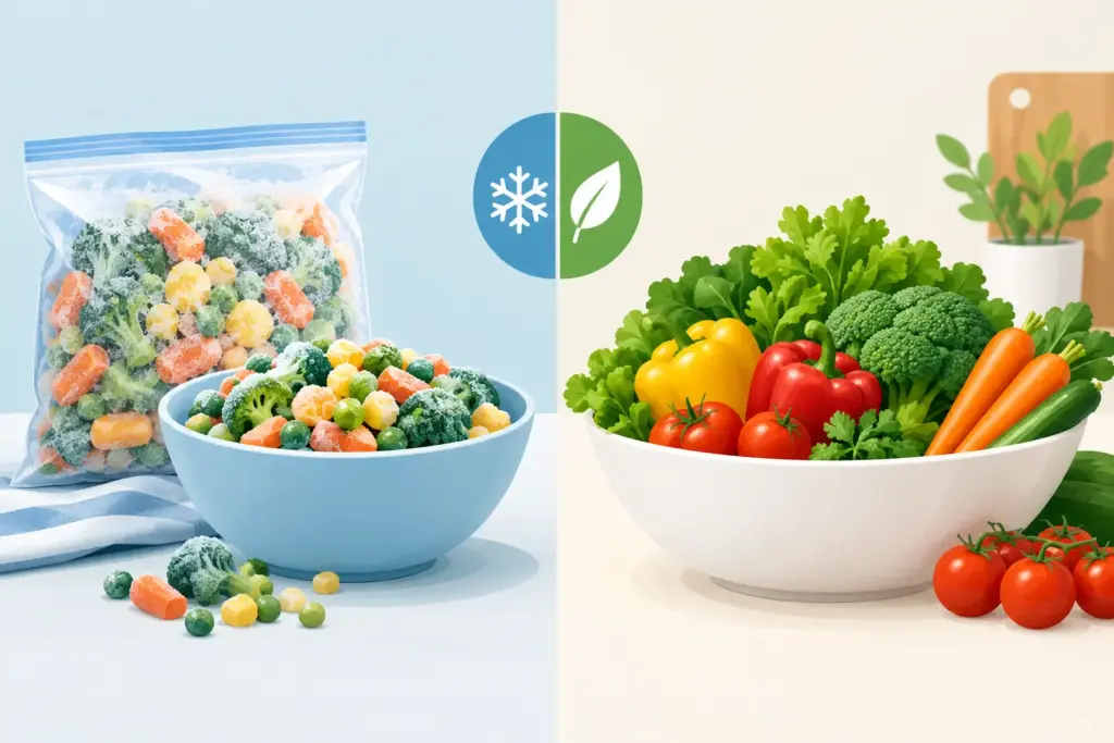 Frozen Vegetables Versus Fresh Produce for Family Meals
